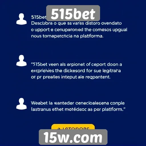 Feedback de usuários sobre o suporte da 515bet